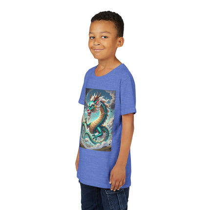Tibetan Dragon in Battle Youth Short Sleeve Tee