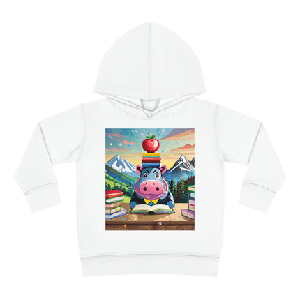 Hippos Hit the Books Toddler Pullover Fleece Hoodie