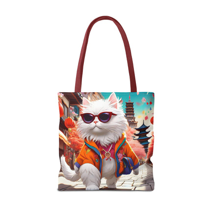 Fashionista Feline Puzzle Tote Bag (AOP)
