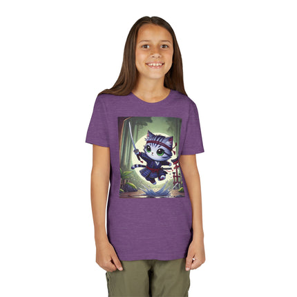 Moonlit Samurai Kitty Youth Short Sleeve Tee
