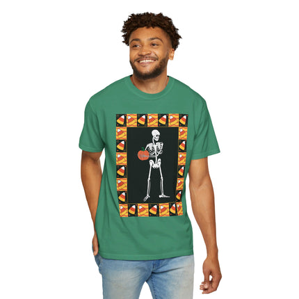 Candy Corn Skeleton Unisex Garment-Dyed T-shirt