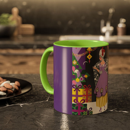 🎁✨ The Lavender Christmas Masquerade Colorful Mug – Art Deco Holiday Fantasy