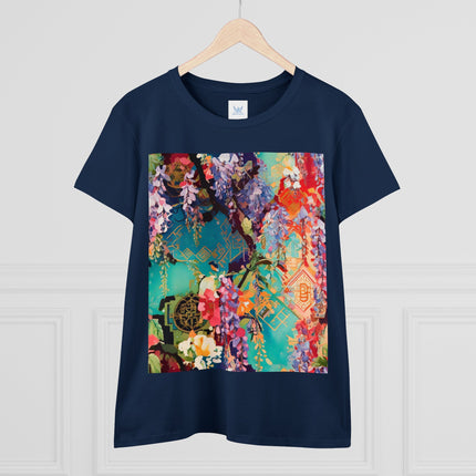 Golden Wisteria Symphony Women's Midweight Cotton Tee