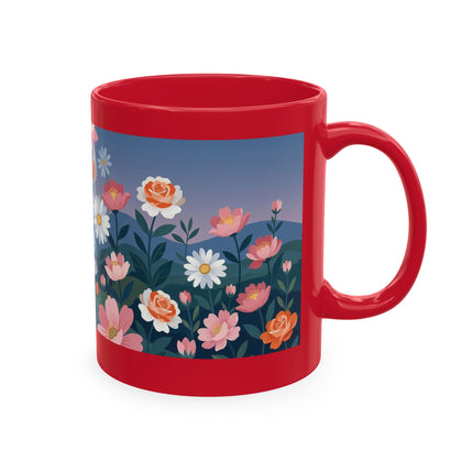 🌸🎭 The Lady Of The Floral Masquerade Garden Ceramic Mug – Art Deco Fashion Whimsy