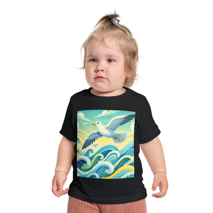 Seagull Riding a Wave Baby T-Shirt – A Splash of Seaside Adventure