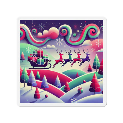 Festive Reindeer Flight Die-Cut Magnets (5 Sizes)