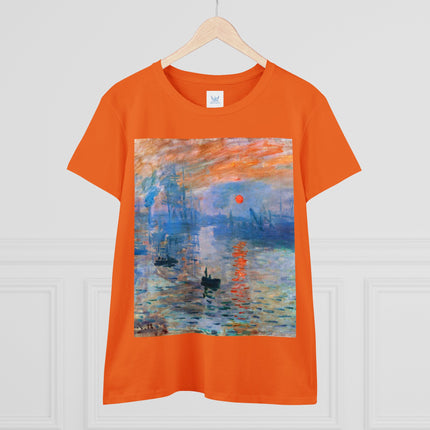 Sunrise by Claude Monet Women's Midweight Cotton Tee