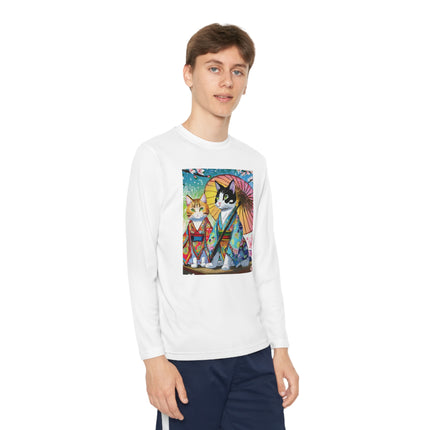 Kimono Kitties Youth Long Sleeve Competitor Tee – Anime Charm & Whimsical Elegance
