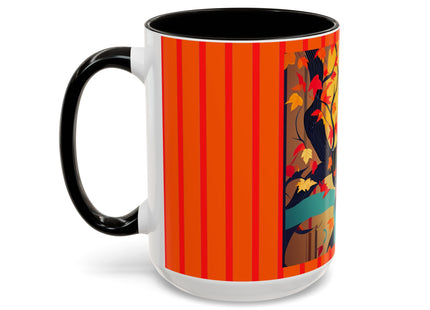 Black Cat in Kimono Colorful Mugs, 11oz