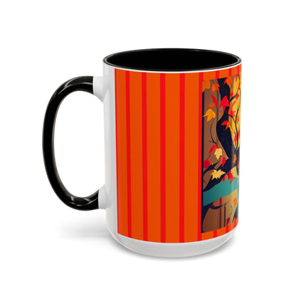Black Cat in Kimono Colorful Mugs, 11oz