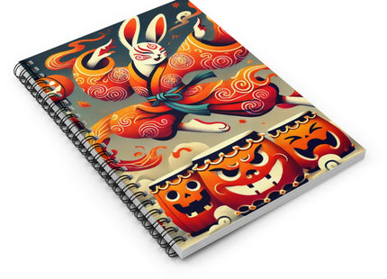 Jack-O’-Lantern Drums & The Kabuki Rabbit Spiral Notebook - Ruled Line