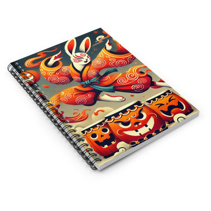 Jack-O’-Lantern Drums & The Kabuki Rabbit Spiral Notebook - Ruled Line