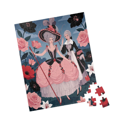 🌹🎭 The Rose Masquerade Promenade Puzzle – Art Deco Floral Elegance
