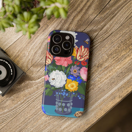 Midnight Floral Bouquet Phone Case – Vibrant Blooms & Enchanted Garden