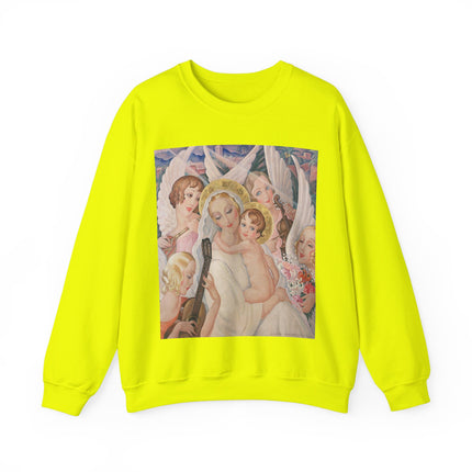 Madonna with Child Surrounded by Musical Angels by Gerda Wegener Heavy Blend™ Crewneck Sweatshirt