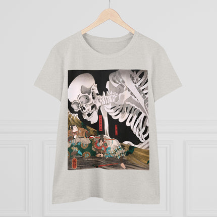 Mitsukuni Defying the Skeleton Spectre by Utagawa Kuniyoshi Women's Midweight Cotton Tee