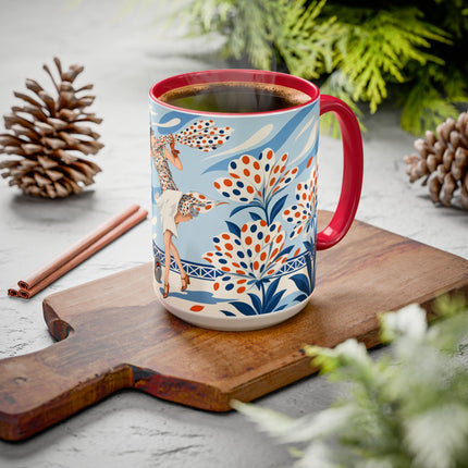 🌼🧡 The Polka Dot Wind Dancer Colorful Mug – Art Deco Fashion Whimsy