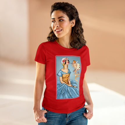 The Enchanting Painter: A Fairy's Artistic Touch Ceramic Women's Midweight Cotton Tee