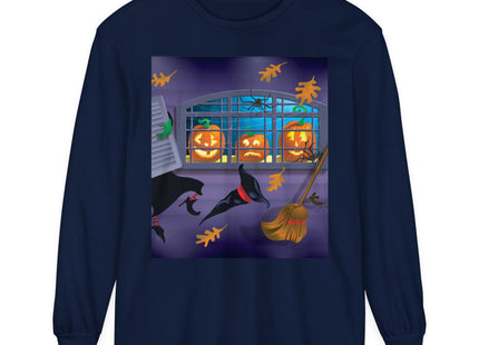 Whimsical Halloween Mischief Unisex Garment-dyed Long Sleeve T-Shirt