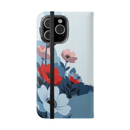 🌺🐕 The Lady Of The Flower Walk Flip Case – Art Deco Garden Stroll