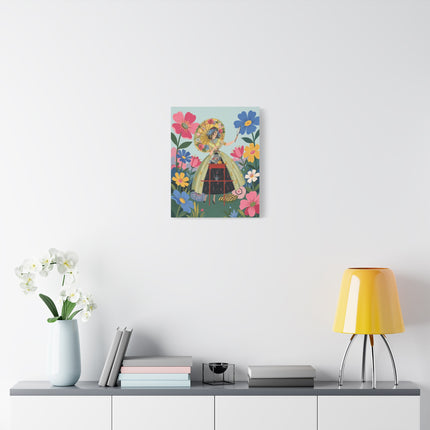 🌸🪞 The Floral Parasol Reflection Placemat – Art Deco Garden Fantasy