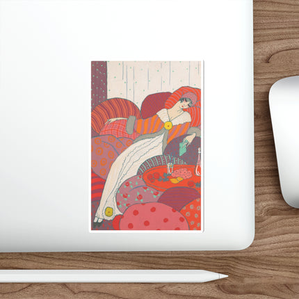 Les Coussins by Georges Lepape Die-Cut Stickers (5 Sizes)