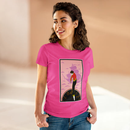 Woman Waiting for her Beloved at 1:59 by Kobayashi Kaichi Women's Midweight Cotton Tee