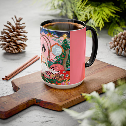 🎀🎄 Christmas Morning In The Rose Parlor Colorful Mug – Art Deco Holiday Fantasy