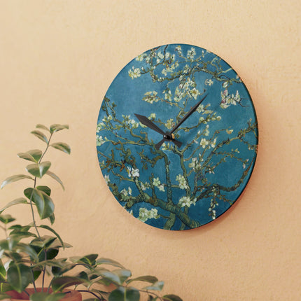Almond Blossom by Vincent Van Gogh Acrylic Wall Clock, Round and Square