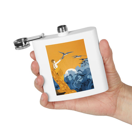 Falcon Mistress Stainless Steel Flask – Art Deco Majesty & Mythic Freedom