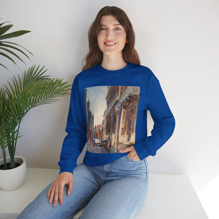 Gondola Moorings on the Grand Canal by John Singer Sargent Heavy Blend™ Crewneck Sweatshirt
