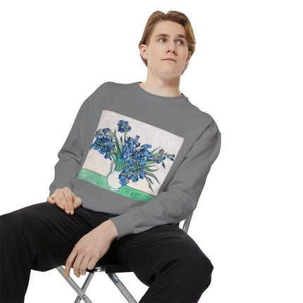Irises by Vincent Van Gogh Unisex Garment-Dyed Sweatshirt