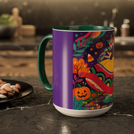 🌙🎃 The Lady Of Moonbeam Hollow Colorful Mug – Whimsical Halloween Charm