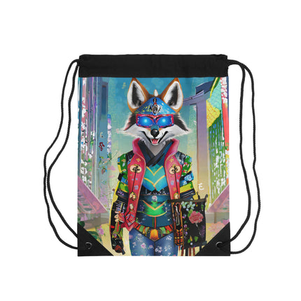 Cyber Hyena Drawstring Bag