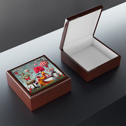 Reading In A Painted Garden Jewelry Box
