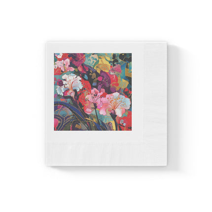 Ethereal Irises White Coined Napkins