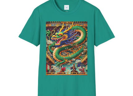 Tibetan Dragon Over Kabuki Duel Unisex Softstyle T-Shirt
