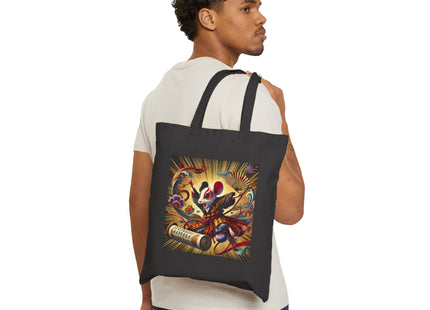 Theatrical Mouse on a Mission Cotton Canvas Tote Bag