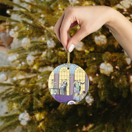 Au Revoir by George Barbier Glass Ornament