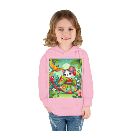 Parrot Dance of the Geisha Kitten Toddler Pullover Fleece Hoodie