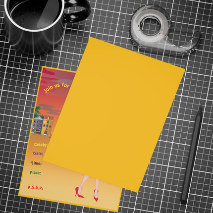 Parisian Nights Party Invitation! Bundles of 10, 30, 50 Pieces Available (envelopes included)