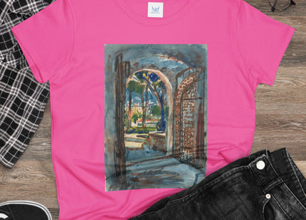 Gate in S. Miniato by Martin Monnickendam Women's Midweight Cotton Tee