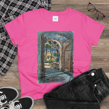 Gate in S. Miniato by Martin Monnickendam Women's Midweight Cotton Tee