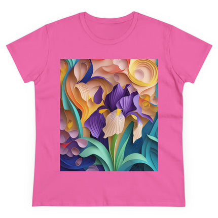 The Elegant Iris Flower Women's Midweight Cotton Tee