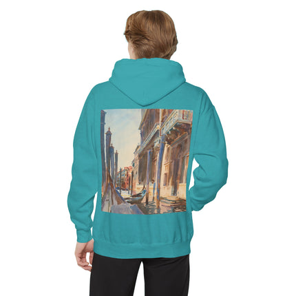 Gondola Moorings on the Grand Canal by John Singer Sargent Unisex Garment-Dyed Hoodie