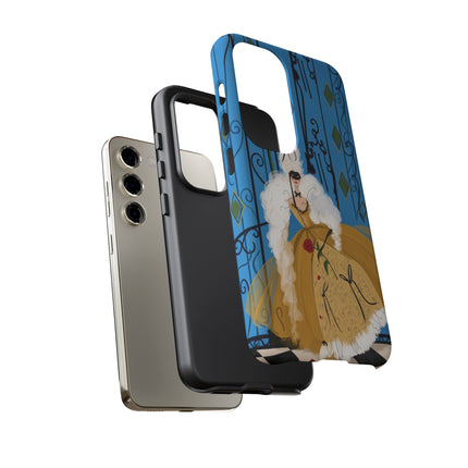 🎭🌹 The Lady At The Masquerade Gates Phone Case – Art Deco Fashion Illustration