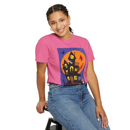 Halloween Night at the Haunted House Unisex Garment-Dyed T-shirt