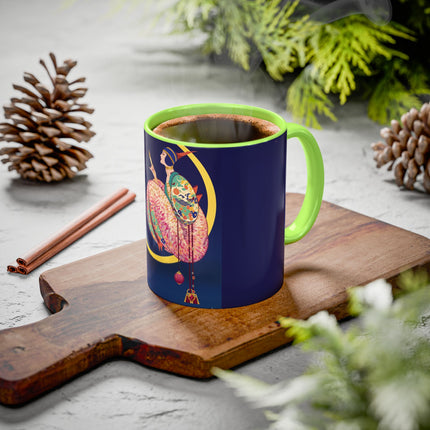 Moonlit Reflections Colorful Mug (11oz, 15oz) – Celestial Elegance, Art Deco Beauty & Dreamy Style