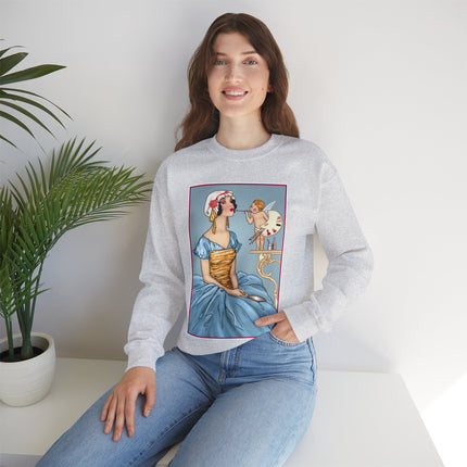 The Enchanting Painter: A Fairy's Artistic Touch Heavy Blend™ Crewneck Sweatshirt