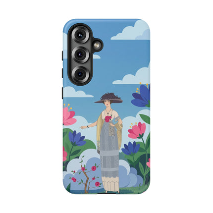 🌸🎩 The Lady Of The Grand Flower Garden Phone Case – Art Deco Fashion Illustration